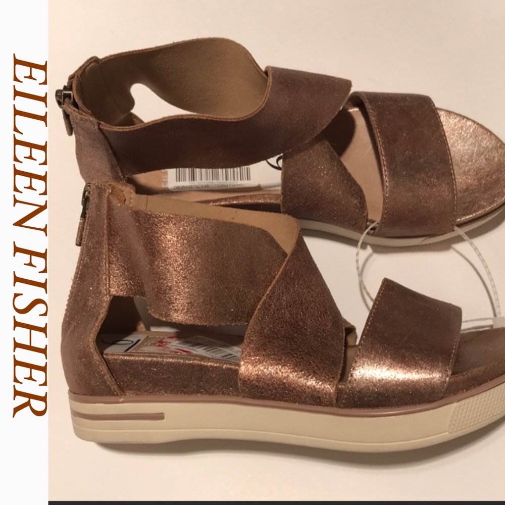 NWT EILEEN FISHER SANDAL SNEAKER SPORT GOLD SHOE 6